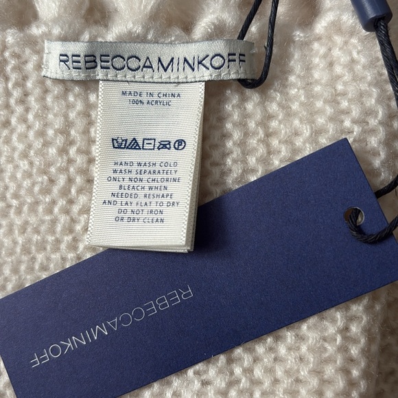 Rebecca Minkoff Asymmetrical Fringe Muffler Scarf Ivory, NWT - Picture 6 of 7